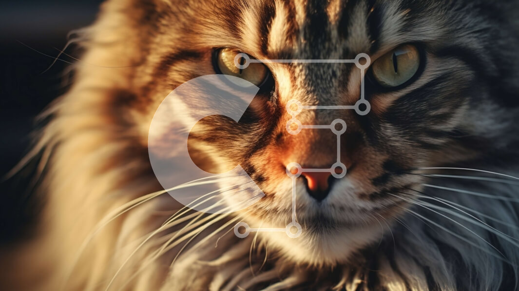 Intra Συλλεκτικό Ξύλινο Παζλ Plywood  4mm - Σοβαρή μακρυμάλλη γάτα με κίτρινα μάτια - φωτογραφία από κοντά Σε Ξύλινο Κουτί - Διαστάσεις: 10x10 cm – 25 κομμάτια