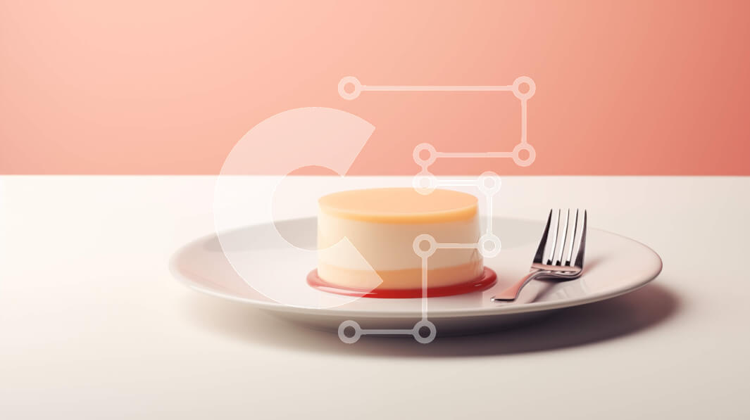 Σετ των 2 Intra Συλλεκτικό Ξύλινο Παζλ Plywood  4mm - Νόστιμο επιδόρπιο πορτοκαλιού σε ένα πιάτο Σε Ξύλινο Κουτί - Διαστάσεις: 10x10 cm – 25 κομμάτια