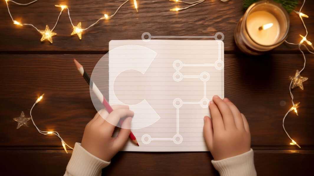 Intra Συλλεκτικό Ξύλινο Παζλ Plywood  4mm - Εορταστικό Σημειωματάριο με Χειρόγραφα και Χριστουγεννιάτικα Διακοσμητικά Σε Ξύλινο Κουτί - Διαστάσεις: 10x10 cm – 25 κομμάτια