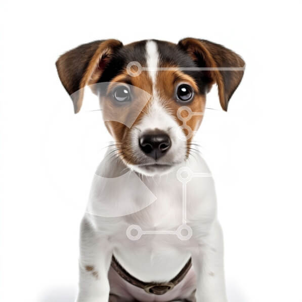 Intra Συλλεκτικό Ξύλινο Παζλ Plywood  4mm - Αξιολάτρευτη εικόνα ενός μικρού χνουδωτού σκύλου σε λευκό φόντο Σε Ξύλινο Κουτί - Διαστάσεις: 10x10 cm – 25 κομμάτια