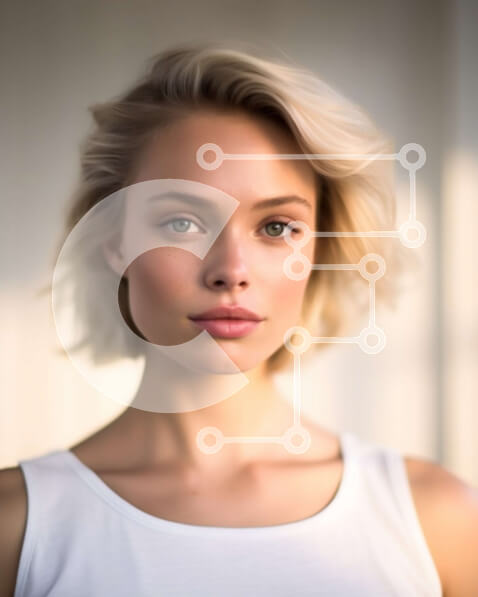 Intra Συλλεκτικό Ξύλινο Παζλ Plywood  4mm - Πορτρέτο μιας νεαρής γυναίκας με ξανθά μαλλιά Σε Ξύλινο Κουτί - Διαστάσεις Puzzle: 10x10 cm – 25 κομμάτια