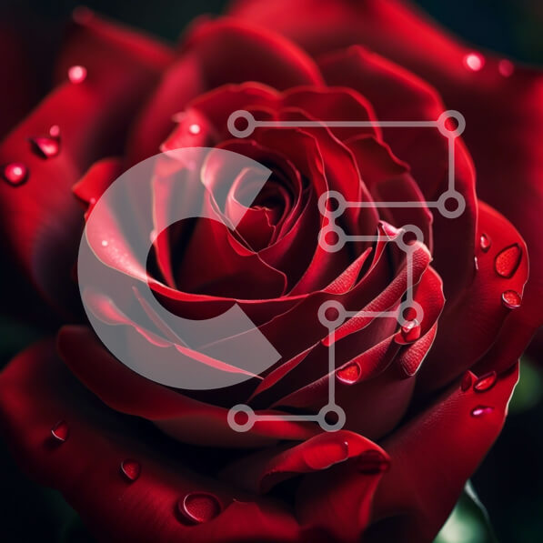 Intra Συλλεκτικό Ξύλινο Παζλ Plywood  4mm - Όμορφη εικόνα ενός κόκκινου τριαντάφυλλου με σταγονίδια νερού Σε Ξύλινο Κουτί - Διαστάσεις: 10x10 cm – 25 κομμάτια