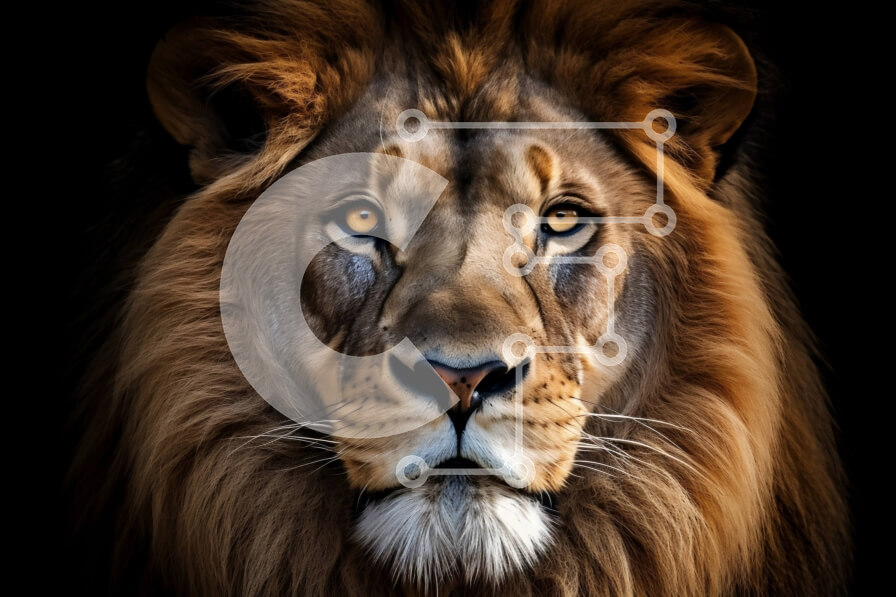 Σετ των 2 Intra Συλλεκτικό Ξύλινο Παζλ Plywood  4mm - Εκπληκτική εικόνα ενός δυνατού λιονταριού με σκοτεινή χαίτη Σε Ξύλινο Κουτί - Διαστάσεις: 10x10 cm – 25 κομμάτια