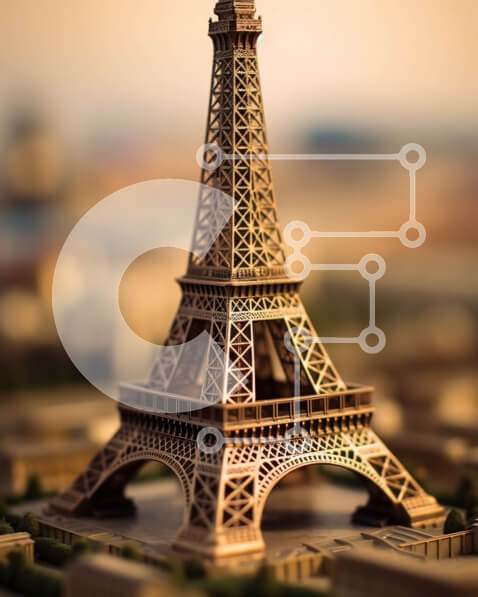 Intra Συλλεκτικό Ξύλινο Παζλ Plywood  4mm - Πύργος του Άιφελ - Εμβληματικό σύμβολο του Παρισιού και διάσημο ορόσημο Σε Ξύλινο Κουτί - Διαστάσεις Puzzle: 10x10 cm – 25 κομμάτια