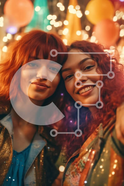 Intra Συλλεκτικό Ξύλινο Παζλ Plywood  4mm - Πολύχρωμη Selfie με ταιριαστά ρούχα και σκηνικό με μπαλόνι Σε Ξύλινο Κουτί - Διαστάσεις Puzzle: 10x10 cm – 25 κομμάτια