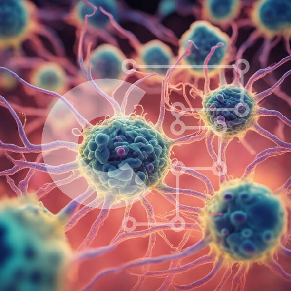 Intra Συλλεκτικό Ξύλινο Παζλ Plywood  4mm - Καρκινικά κύτταρα σε ιστό ή όργανο Σε Ξύλινο Κουτί - Διαστάσεις Puzzle: 10x10 cm – 25 κομμάτια