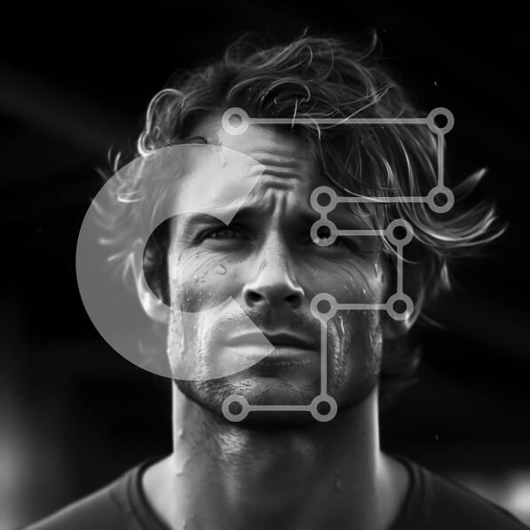 Intra Συλλεκτικό Ξύλινο Παζλ Plywood  4mm - Σοβαρός άνδρας με σπαστά μαλλιά σε μαύρο πουκάμισο στοκ φωτογραφία Σε Ξύλινο Κουτί - Διαστάσεις Puzzle: 10x10 cm – 25 κομμάτια