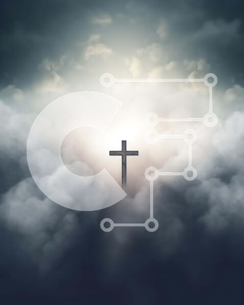 Intra Συλλεκτικό Ξύλινο Παζλ Plywood  4mm - Σταυρός στα σύννεφα ως σύμβολο πίστης και πνευματικότητας Σε Ξύλινο Κουτί - Διαστάσεις Puzzle: 10x10 cm – 25 κομμάτια