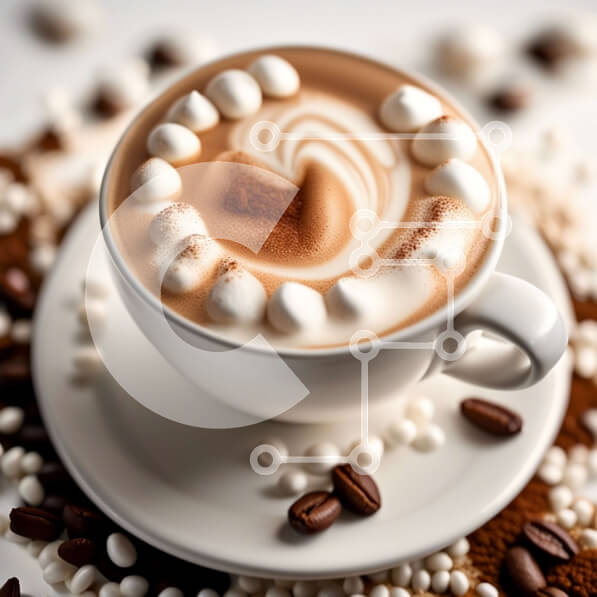 Σετ των 2 Intra Συλλεκτικό Ξύλινο Παζλ Plywood  4mm - Νόστιμο φλιτζάνι καφέ με σαντιγί και πασπάλισμα σοκολάτας Σε Ξύλινο Κουτί - Διαστάσεις: 10x10 cm – 25 κομμάτια