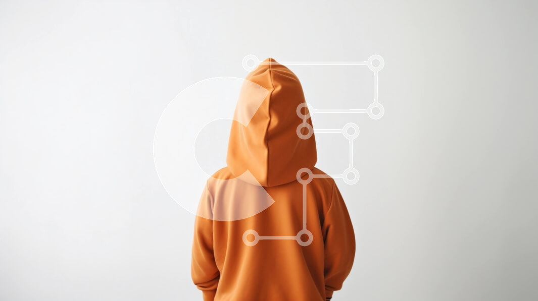 Intra Συλλεκτικό Ξύλινο Παζλ Plywood  4mm - Παιδί με πορτοκαλί φούτερ που στέκεται προς τα πίσω Σε Ξύλινο Κουτί - Διαστάσεις Puzzle: 10x10 cm – 25 κομμάτια