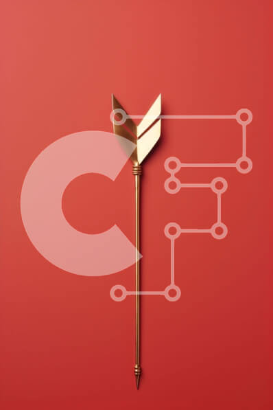 Intra Συλλεκτικό Ξύλινο Παζλ Plywood  4mm - Χρυσό βέλος σε πορτοκαλί φόντο Σε Ξύλινο Κουτί - Διαστάσεις Puzzle: 10x10 cm – 25 κομμάτια