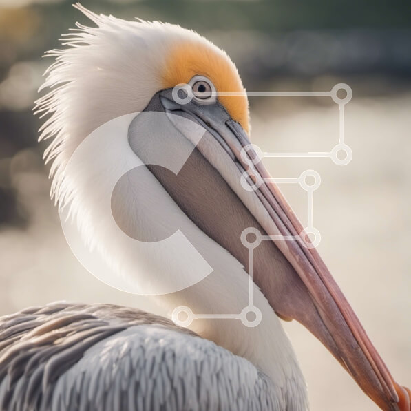 Intra Συλλεκτικό Ξύλινο Παζλ Plywood  4mm - Κοντινό πλάνο του κεφαλιού ενός πελεκάνου Σε Ξύλινο Κουτί - Διαστάσεις: 10x10 cm – 25 κομμάτια