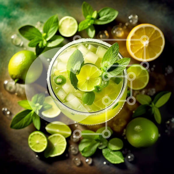 Σετ των 2 Intra Συλλεκτικό Ξύλινο Παζλ Plywood  4mm - Λαχταριστή Συνταγή Lime Margarita με τεκίλα και χυμό λάιμ Σε Ξύλινο Κουτί - Διαστάσεις: 10x10 cm – 25 κομμάτια