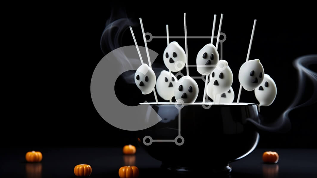 Intra Συλλεκτικό Ξύλινο Παζλ Plywood  4mm - Αποκριάτικα γλειφιτζούρια σε μαύρο μπολ με μπαστούνια Marshmallow Σε Ξύλινο Κουτί - Διαστάσεις Puzzle: 10x10 cm – 25 κομμάτια