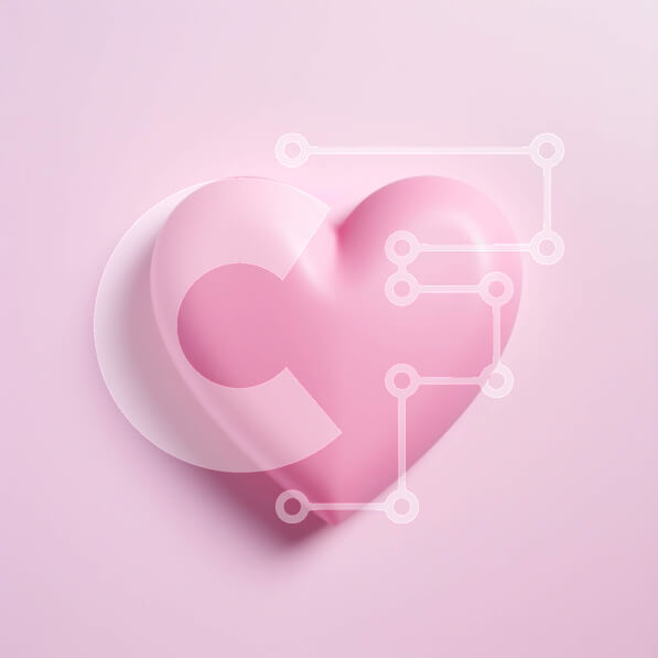 Σετ των 2 Intra Συλλεκτικό Ξύλινο Παζλ Plywood  4mm - Ροζ αντικείμενο σε σχήμα καρδιάς σε ροζ φόντο Σε Ξύλινο Κουτί - Διαστάσεις: 10x10 cm – 25 κομμάτια