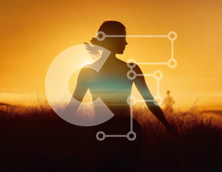 Intra Συλλεκτικό Ξύλινο Παζλ Plywood  4mm - Σιλουέτα μιας γυναίκας που κάνει γιόγκα στο ηλιοβασίλεμα Σε Ξύλινο Κουτί - Διαστάσεις Puzzle: 10x10 cm – 25 κομμάτια