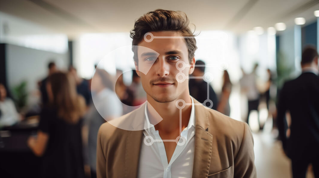 Intra Συλλεκτικό Ξύλινο Παζλ Plywood  4mm - Νεαρός άνδρας στο γραφείο ή στην αίθουσα συνεδριάσεων Σε Ξύλινο Κουτί - Διαστάσεις Puzzle: 10x10 cm – 25 κομμάτια