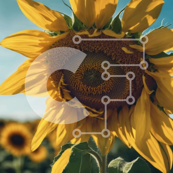 Intra Συλλεκτικό Ξύλινο Παζλ Plywood  4mm - Μοναχικός ηλίανθος στο ανοιχτό πεδίο Σε Ξύλινο Κουτί - Διαστάσεις: 10x10 cm – 25 κομμάτια