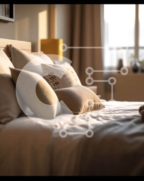 Intra Συλλεκτικό Ξύλινο Παζλ Plywood  4mm - Κομψή κρεβατοκάμαρα με θέα στο ηλιοβασίλεμα από το παράθυρο Σε Ξύλινο Κουτί - Διαστάσεις Puzzle: 10x10 cm – 25 κομμάτια