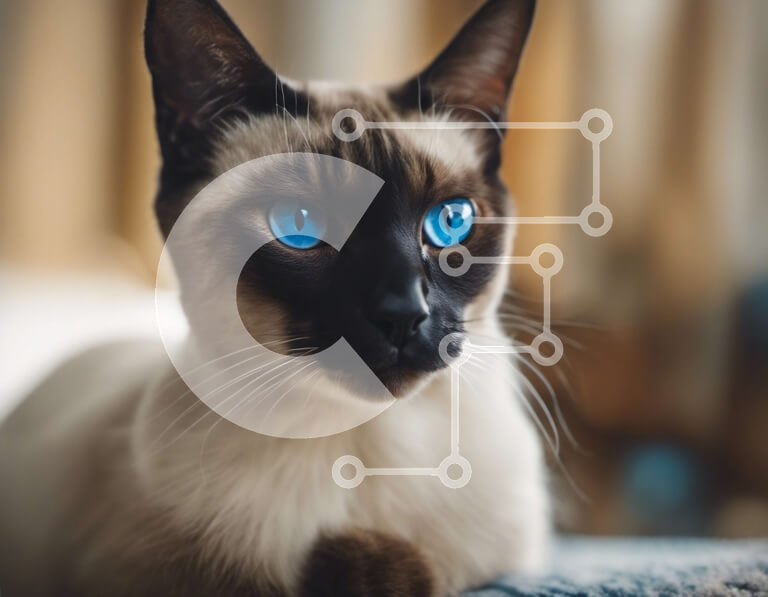 Σετ των 2 Intra Συλλεκτικό Ξύλινο Παζλ Plywood  4mm - Σιαμέζικη γάτα με μπλε μάτια ξαπλωμένη στον καναπέ Σε Ξύλινο Κουτί - Διαστάσεις: 10x10 cm – 25 κομμάτια