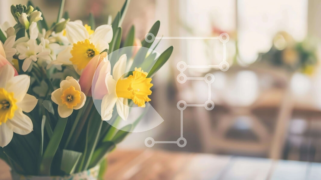 Intra Συλλεκτικό Ξύλινο Παζλ Plywood  4mm - Βάζο με ανοιξιάτικα λουλούδια σε ξύλινο τραπέζι Σε Ξύλινο Κουτί - Διαστάσεις: 10x10 cm – 25 κομμάτια