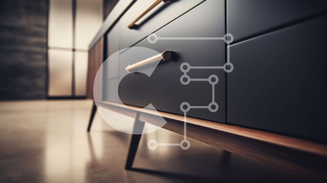 Intra Συλλεκτικό Ξύλινο Παζλ Plywood  4mm - Κομψό και μινιμαλιστικό μαύρο ντουλάπι με ορειχάλκινες λαβές Σε Ξύλινο Κουτί - Διαστάσεις Puzzle: 10x10 cm – 25 κομμάτια