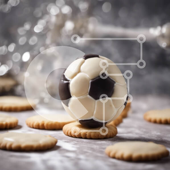 Σετ των 2 Intra Συλλεκτικό Ξύλινο Παζλ Plywood  4mm - Μπισκότο σε σχήμα ποδοσφαίρου σε ένα τραπέζι Σε Ξύλινο Κουτί - Διαστάσεις: 10x10 cm – 25 κομμάτια