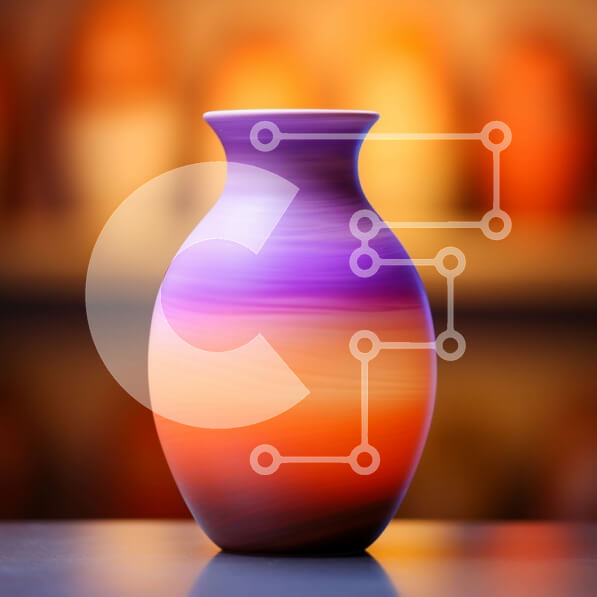 Intra Συλλεκτικό Ξύλινο Παζλ Plywood  4mm - Πολύχρωμο βάζο σε άδειο ξύλινο τραπέζι Σε Ξύλινο Κουτί - Διαστάσεις Puzzle: 10x10 cm – 25 κομμάτια