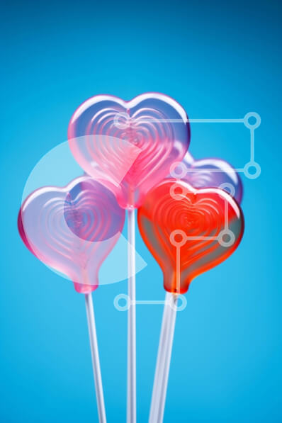 Σετ των 2 Intra Συλλεκτικό Ξύλινο Παζλ Plywood  4mm - Γλειφιτζούρια σε σχήμα καρδιάς σε μπλε φόντο Σε Ξύλινο Κουτί - Διαστάσεις: 10x10 cm – 25 κομμάτια