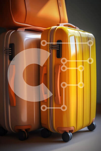 Intra Συλλεκτικό Ξύλινο Παζλ Plywood  4mm - Στοιβαγμένες κίτρινες βαλίτσες - Ταξίδια και περιπέτεια Σε Ξύλινο Κουτί - Διαστάσεις: 10x10 cm – 25 κομμάτια