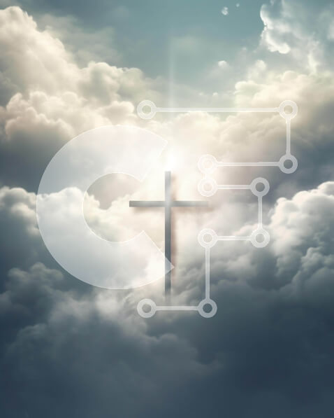 Intra Συλλεκτικό Ξύλινο Παζλ Plywood  4mm - Λαμπερός Σταυρός στον συννεφιασμένο ουρανό Σε Ξύλινο Κουτί - Διαστάσεις Puzzle: 10x10 cm – 25 κομμάτια