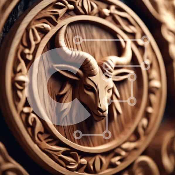 Intra Συλλεκτικό Ξύλινο Παζλ Plywood  4mm - Ξυλογλυπτική κεφαλή βοδιού με περίτεχνα σχέδια Σε Ξύλινο Κουτί - Διαστάσεις Puzzle: 10x10 cm – 25 κομμάτια