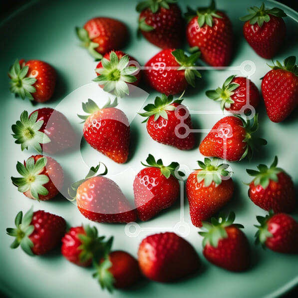 Σετ των 2 Intra Συλλεκτικό Ξύλινο Παζλ Plywood  4mm - Όμορφη εικόνα με φρέσκες φράουλες σε ένα πιάτο Σε Ξύλινο Κουτί - Διαστάσεις: 10x10 cm – 25 κομμάτια