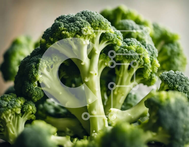 Σετ των 2 Intra Συλλεκτικό Ξύλινο Παζλ Plywood  4mm - Σωρός λουλουδιών μπρόκολου σε ξύλινη επιφάνεια Σε Ξύλινο Κουτί - Διαστάσεις: 10x10 cm – 25 κομμάτια