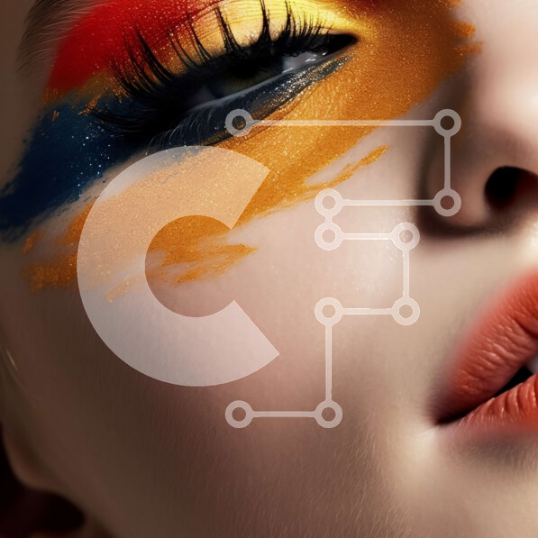 Σετ των 2 Intra Συλλεκτικό Ξύλινο Παζλ Plywood  4mm - Εκπληκτική εικόνα μιας γυναίκας με έντονο μακιγιάζ και ψεύτικες βλεφαρίδες Σε Ξύλινο Κουτί - Διαστάσεις: 10x10 cm – 25 κομμάτια