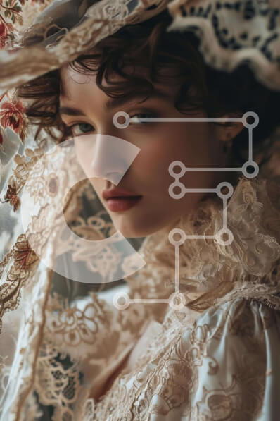 Intra Συλλεκτικό Ξύλινο Παζλ Plywood  4mm - Κομψό φόρεμα και πέπλο εμπνευσμένο από vintage Σε Ξύλινο Κουτί - Διαστάσεις Puzzle: 10x10 cm – 25 κομμάτια