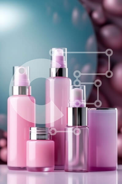 Intra Συλλεκτικό Ξύλινο Παζλ Plywood  4mm - Κομψά και κομψά ροζ μπουκάλια καλλυντικών σε ένα ξύλινο τραπέζι Σε Ξύλινο Κουτί - Διαστάσεις Puzzle: 10x10 cm – 25 κομμάτια