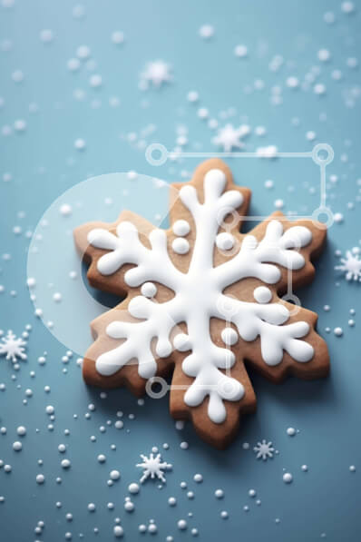 Intra Συλλεκτικό Ξύλινο Παζλ Plywood  4mm - Μπισκότο με μελόψωμο σε σχήμα νιφάδας χιονιού για εορταστική διακόσμηση Σε Ξύλινο Κουτί - Διαστάσεις: 10x10 cm – 25 κομμάτια