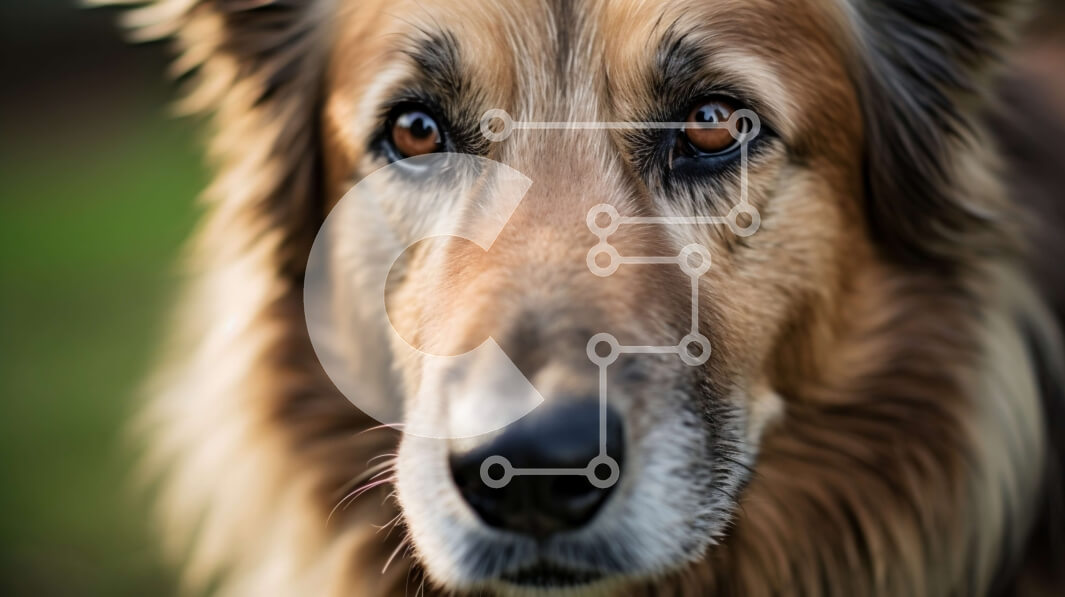 Intra Συλλεκτικό Ξύλινο Παζλ Plywood  4mm - Κοντινό πλάνο του προσώπου ενός σκύλου με δασύτριχα καστανά μαλλιά Σε Ξύλινο Κουτί - Διαστάσεις: 10x10 cm – 25 κομμάτια