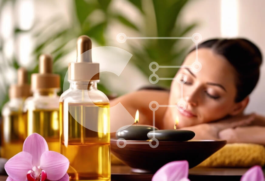 Intra Συλλεκτικό Ξύλινο Παζλ Plywood  4mm - Γυναίκα που απολαμβάνει θεραπεία σπα αρωματοθεραπείας με αιθέρια έλαια και κεριά Σε Ξύλινο Κουτί - Διαστάσεις Puzzle: 10x10 cm – 25 κομμάτια