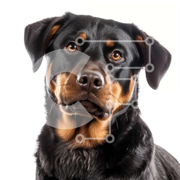 Intra Συλλεκτικό Ξύλινο Παζλ Plywood  4mm - Σοβαρό σκυλί ροτβάιλερ με μυϊκή διάπλαση και κοντό τρίχωμα Σε Ξύλινο Κουτί - Διαστάσεις: 10x10 cm – 25 κομμάτια