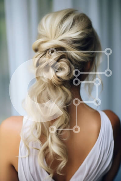 Intra Συλλεκτικό Ξύλινο Παζλ Plywood  4mm - Εκπληκτική εικόνα μιας ξανθιάς γυναίκας με λευκό φόρεμα με χτένισμα Half Updo Σε Ξύλινο Κουτί - Διαστάσεις Puzzle: 10x10 cm – 25 κομμάτια