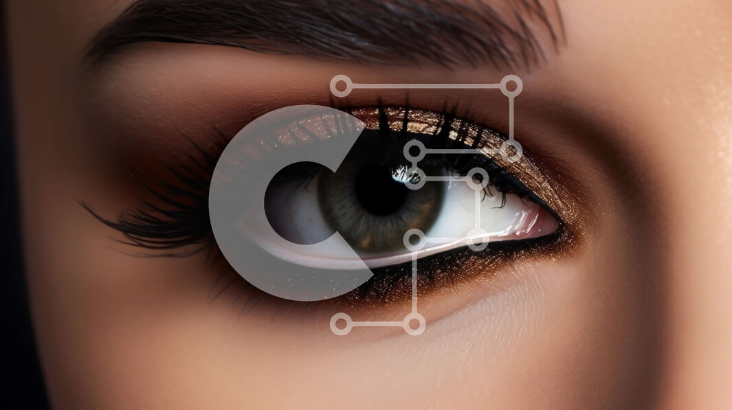 Intra Συλλεκτικό Ξύλινο Παζλ Plywood  4mm - Όμορφη κοντινή πλάνο ενός γυναικείου ματιού με μακριές βλεφαρίδες και καφέ σκιά ματιών Σε Ξύλινο Κουτί - Διαστάσεις Puzzle: 10x10 cm – 25 κομμάτια