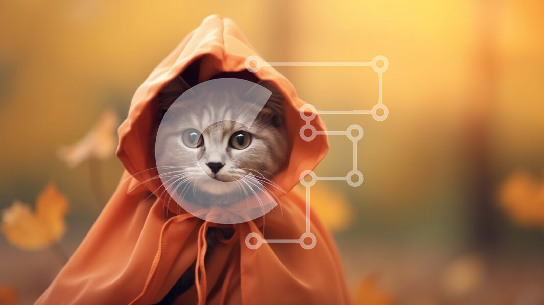 Intra Συλλεκτικό Ξύλινο Παζλ Plywood  4mm - Περίεργη γάτα στα φθινοπωρινά φύλλα Σε Ξύλινο Κουτί - Διαστάσεις: 10x10 cm – 25 κομμάτια