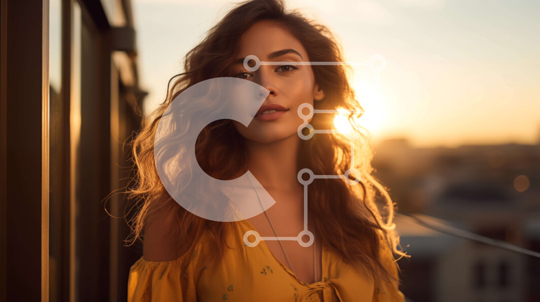 Intra Συλλεκτικό Ξύλινο Παζλ Plywood  4mm - Εκπληκτικό ηλιοβασίλεμα πορτρέτο μιας νεαρής γυναίκας Σε Ξύλινο Κουτί - Διαστάσεις Puzzle: 10x10 cm – 25 κομμάτια