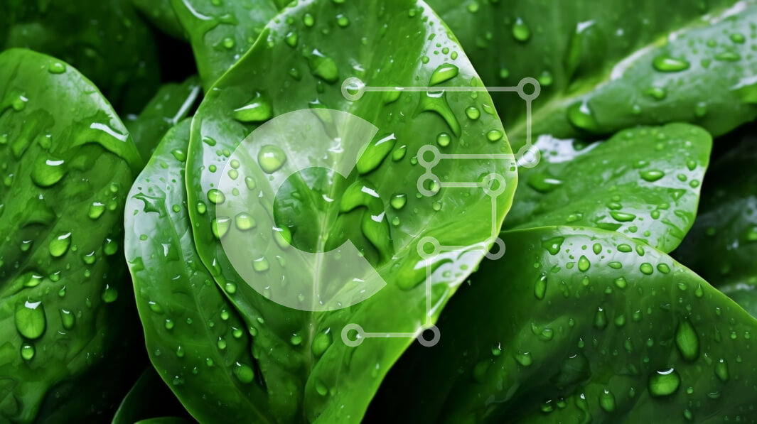 Intra Συλλεκτικό Ξύλινο Παζλ Plywood  4mm - Κοντινή όψη ενός πράσινου φύλλου με σταγονίδια νερού Σε Ξύλινο Κουτί - Διαστάσεις: 10x10 cm – 25 κομμάτια