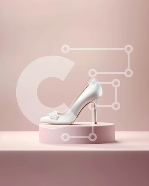 Intra Συλλεκτικό Ξύλινο Παζλ Plywood  4mm - Κομψό ψηλοτάκουνο παπούτσι με τακούνι στιλέτο διακοσμημένο με πέρλες και κομψό σχέδιο Σε Ξύλινο Κουτί - Διαστάσεις Puzzle: 10x10 cm – 25 κομμάτια