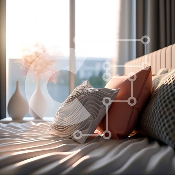 Intra Συλλεκτικό Ξύλινο Παζλ Plywood  4mm - Κομψό υπνοδωμάτιο με μεγάλα βάζα κρεβατιού και λουλουδιών Σε Ξύλινο Κουτί - Διαστάσεις Puzzle: 10x10 cm – 25 κομμάτια