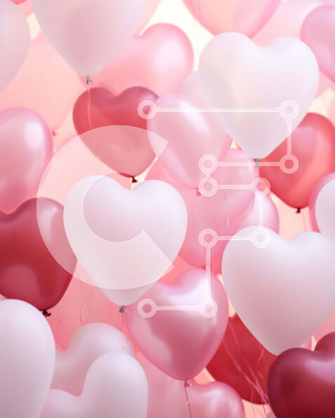 Intra Συλλεκτικό Ξύλινο Παζλ Plywood  4mm - Ομάδα από μπαλόνια σε σχήμα καρδιάς για γιορτές Σε Ξύλινο Κουτί - Διαστάσεις: 10x10 cm – 25 κομμάτια