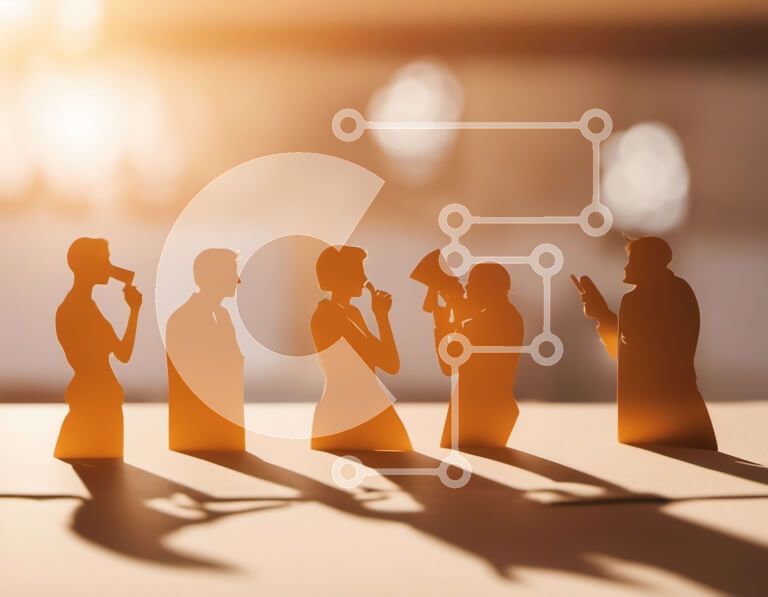 Intra Συλλεκτικό Ξύλινο Παζλ Plywood  4mm - Ομάδα σιλουέτα επιχειρηματιών Σε Ξύλινο Κουτί - Διαστάσεις Puzzle: 10x10 cm – 25 κομμάτια